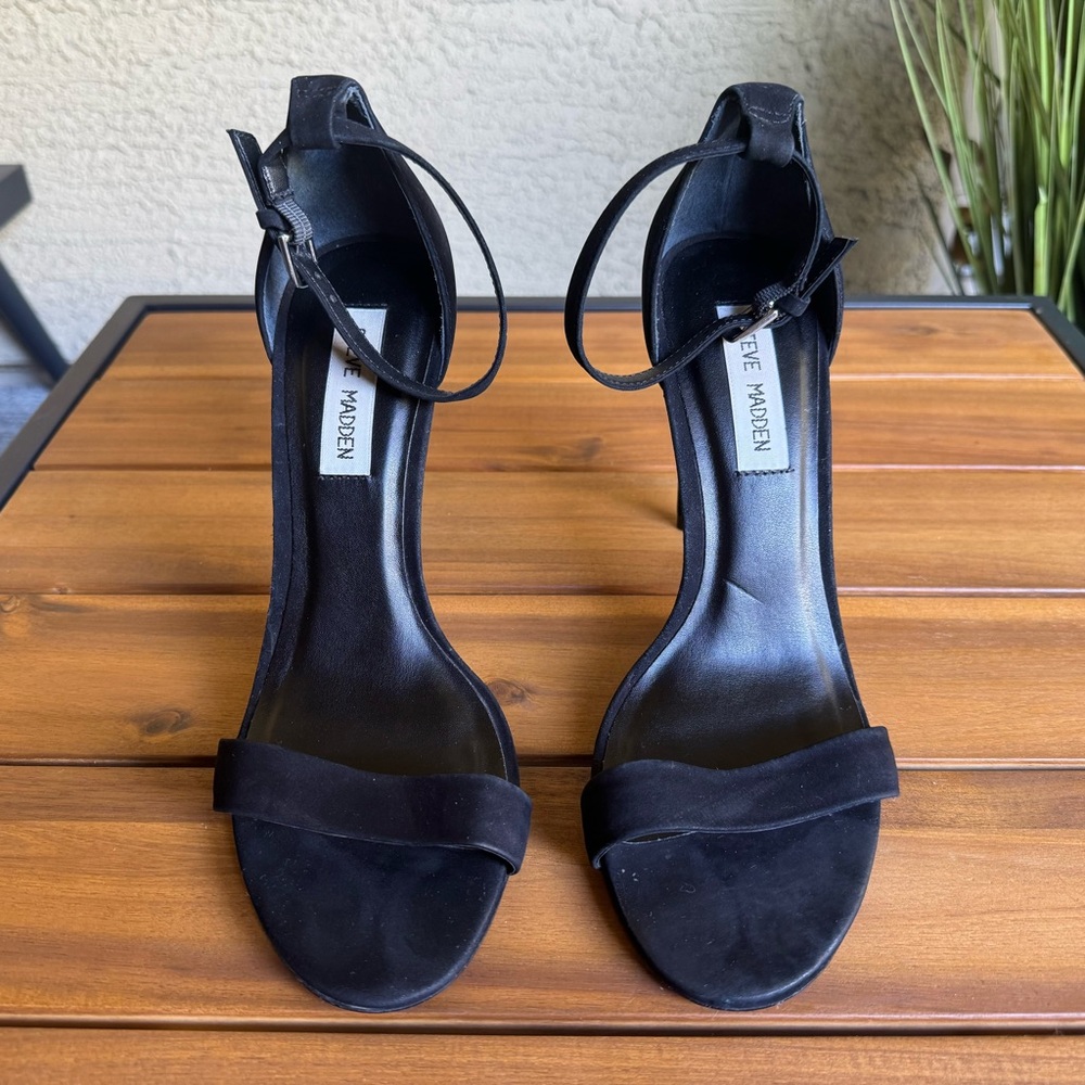 Steve Madden Black Ankle Strap Heels